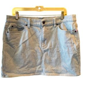 Two by Vince Camuto Denim Jeans Micro Mini Skirt Blue and White Pinstripe Large